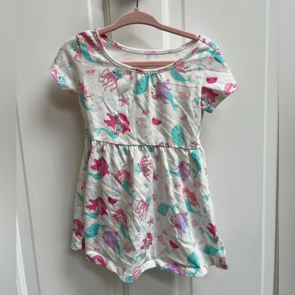 The Children’s Place 12-18M Multicolor Mermaid Short Sleeve Flowy Girls Dress
